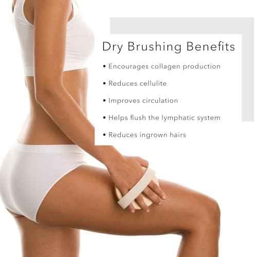 BoAn 2 Piece Shower Brush Set - Natural Wooden Massage Brush for Dry Skin, Lymphatic Drainage and Cellulite Care Body Brush for Exfoliating Body Scrubber and Cellulite Treatment