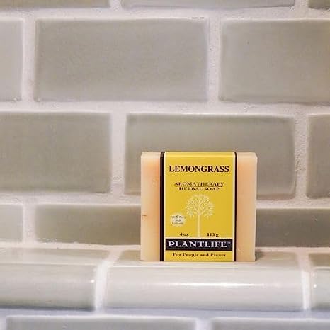 Plantlife Lemongrass 6-pack Bar Soap - Moisturizing and Soothing Soap for Your Skin - Hand Crafted Using Plant-Based Ingredients - Made in California 4oz Bar