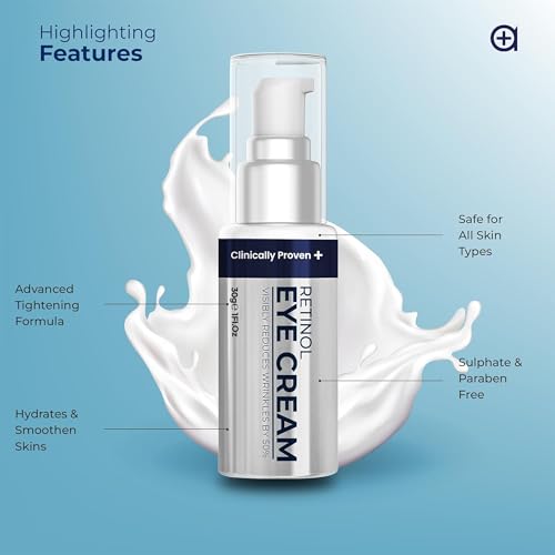 Retinol Eye Cream for Puffiness and Bags Under Eyes | Anti-Aging, Wrinkles & Fine Lines Treatment | Eye Cream for Wrinkles w/Advanced Tightening & Firming Formula | Eye Cream Anti Aging