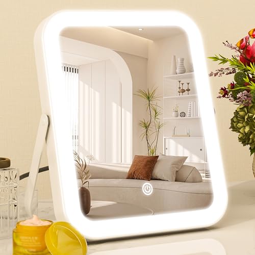 ROLOVE 8x10 Lighted Vanity Mirror with 3-Color LED & Touch Control