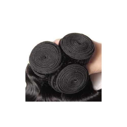 12A Human Hair Bundles 16 18 20 Inch Body Wave Bundles Human Hair, hair extensions real human hair Natural Black Wavy Human Hair Extensions 1B Bundles for Women(body16 18 20)