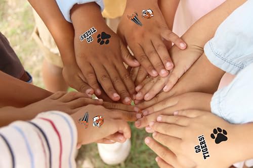 Go Tigers Temporary Tattoos - 100 Pack School Spirit