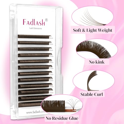 Dark Brown Colored Lash Extensions 0.07 C/D Curl