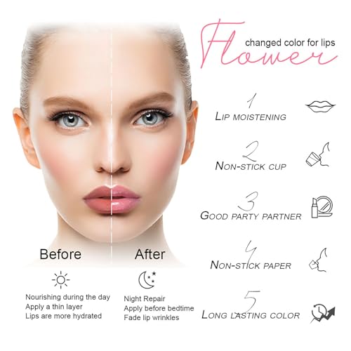 Color Changing Jelly Lipstick Set - 6pc Crystal Flower Balm