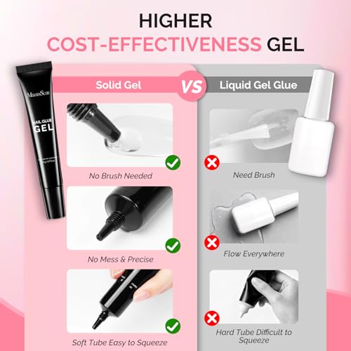 MelodySusie Solid Nail Glue Gel - 2Pcs 20g for Acrylic Nails