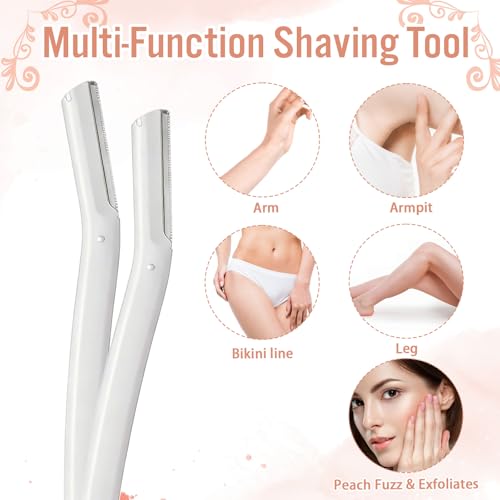Dermaplane Razors for Face & Brows - 6-Piece Set, Stainless Steel Blades