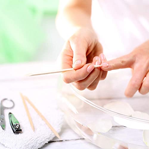 Cuticle Pusher 50 Pcs Natural Wood Orange Sticks - Nail Care Tool Set, Travel Size, Double Ended