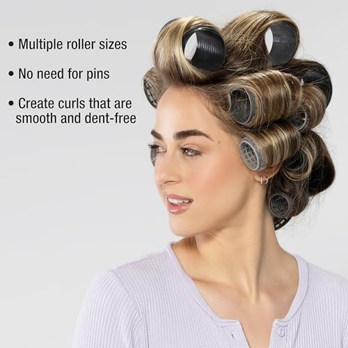 Conair Self Grip Hair Curlers Set - 31 Assorted Sizes for Overnight Styling