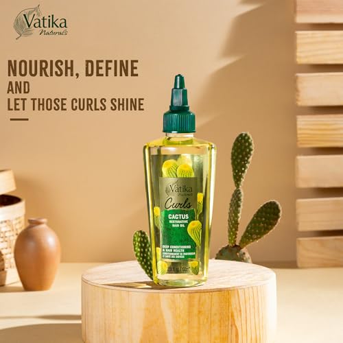 Vatika Naturals Curls Cactus Hair Oil for Curly Hair - Nourishing 100ml