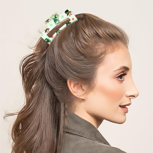 St. Patricks Day Hair Claw Clips, Shamrock Hair Clamp Ponytail Holder Hairpins Green Lucky Hair Grips For Irish Party Dress Up Prop Gift for Women Girls - (Beard)