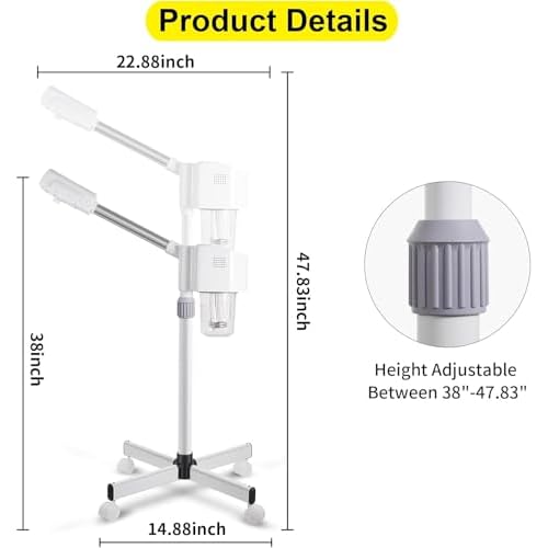 Professional Facial Steamer, Hot Mist Spray with Ozone, Vaporizador Face Steamer for Esthetician, Face Steam Machine