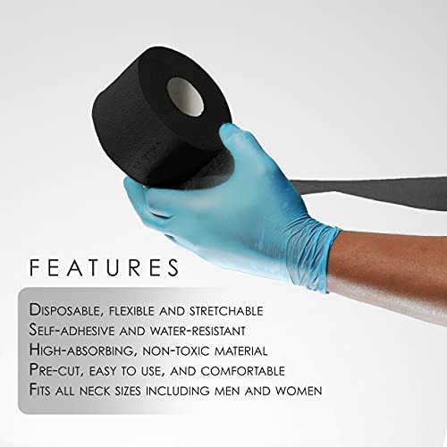 L3 - Level 3 Neck Paper - Disposable and Flexible Neck Strips - Barber and Hair Stylist Supplies - Water Resistant and Self-Adheres to Neck - Pre-Cut and Easy to Use - 5 Rolls (100each) (Green)