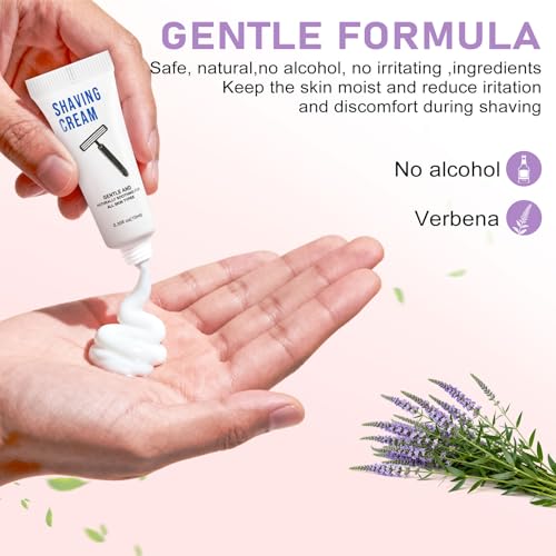 50 Shaving Cream Bulk Travel 10ml/0.35fl oz,Disposable Shaving Cream in Bulk Travel Shave Cream for Hotel Homeless,Verbena