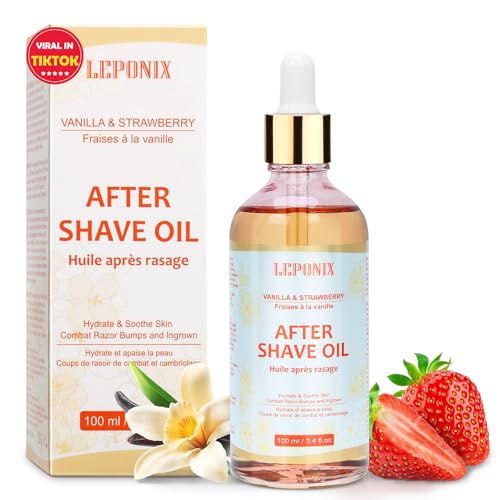 LEPONIX After Shave Oil for Women - 2025's Strawberry Vanilla Revolution (Not Grandma's Shave Oil) - Post Shave Treatment Prevents Ingrown Hairs & Razor Burn - Razor Bumps Treatment for Women - 100ml