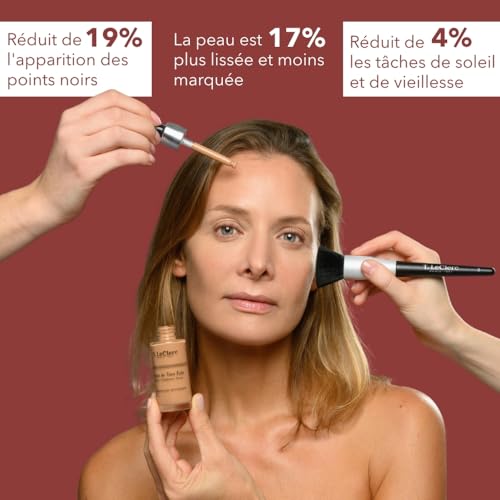 T.LeClerc Anti-Aging Radiance Serum No. 1 Ivory - Fluid Foundation Care, Luminous & Unified Complexion, Second Skin Effect, Hyaluronic Acid, 30 ml (Cachemire)