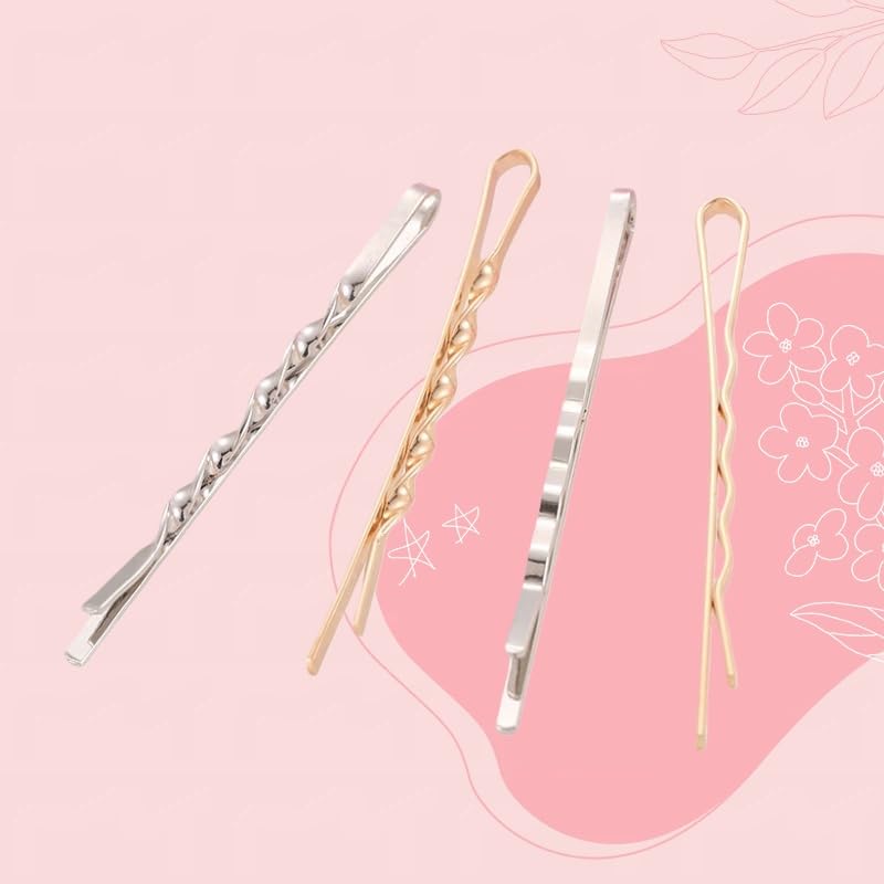 Rhinestone Bobby Pins for Women, 20 PCS Gold & Silver Hair Clips