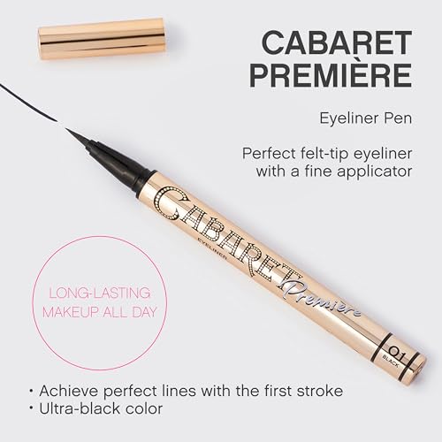 Vivienne Sab? Cabaret Premiere Eyeliner Pen ? Ultra Black Eyeliner Pencil with Felt Tip, Smudge-Proof and Longwearing, Quick-Dry Liquid Formula for Precise Eye Definition, 0.04 fl oz