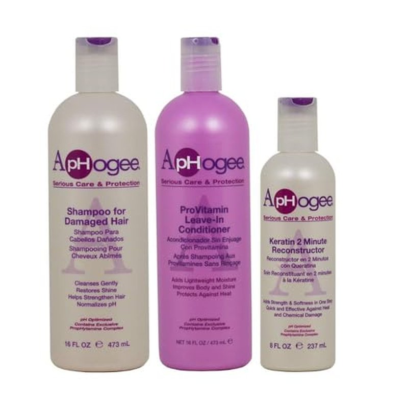 Aphogee Damaged Hair Repair Set: Shampoo, Leave-In Conditioner & Keratin Reconstructor