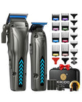 KIKIDO Cordless Professional Hair Clippers Kit with 3 Batteries & Accessories