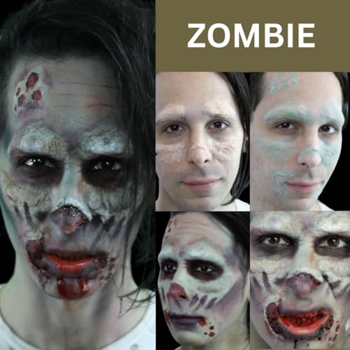 Mehron Makeup Premium Character Kits| Makeup Kits for Halloween & Cosplay| Made in the USA | Complete Makeup Kit | Includes all Makeup, Tools, & Instructions on How to Create the Look | (Zombie)