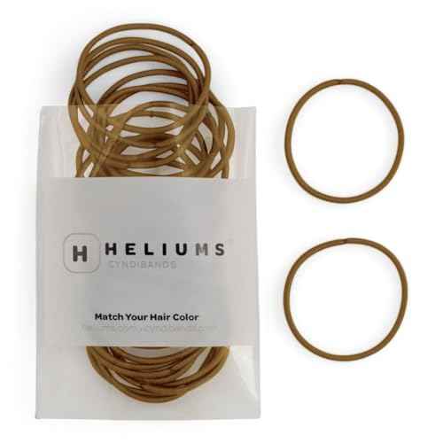 Heliums Thin Hair Elastics - Dark Golden Blonde - 2mm Ties for Thin Hair, 1.75 Inch, Medium Hold No Damage Ponytail Holders - 40 Count