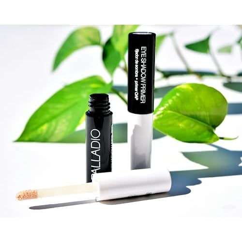 Palladio Eyeshadow Primer, Eliminates Creasing, Ensures Maximum Shadow Vibrancy All Day Long, Enhanced with 5 Different Herbal Extracts, Instantly Vanishing Sheer Finish, Easy Application with Wand