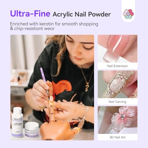 SAVILAND Acrylic Nail Kit for Beginners - Complete Home Salon Practice Set