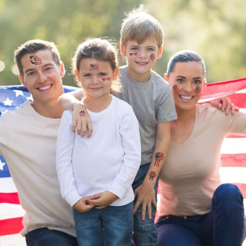 4th of July Temporary Tattoos Full Arm American Flag Fake Tattoo