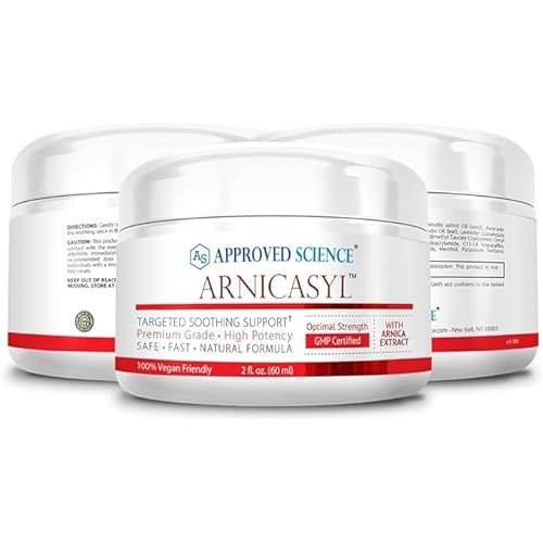 Approved Science Arnicasyl - Bruise Cream - Soothes Muscles - Cooling Mint - 2 Fl Oz. - Plant Based - Extra Strength