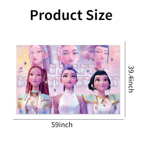 Anime Birthday Backdrop 49.2×27.5 inch Photo Prop