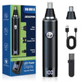 Ear and Nose Hair Trimmer for Men, 2025 Professional Painless USB Rechargeable Eyebrow & Facial Hair Trimmer, 13,000 RPM Precision Tool with Powerful Motor and Dual-Edge Blades, IPX7 Waterproof