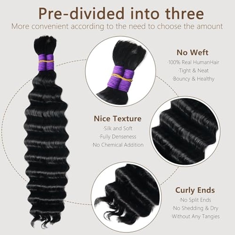 Boho Braiding Hair Deep Wave 18 Inch 2 Bundle Pack