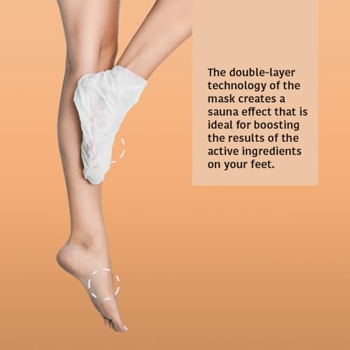 IROHA NATURE Repairing Foot Mask Socks with Peach & Shea Butter | 15 Pairs | Deep Hydration & Instant Repair | For Dry & Cracked Feet | Natural & 100% Vegan | Proven Results