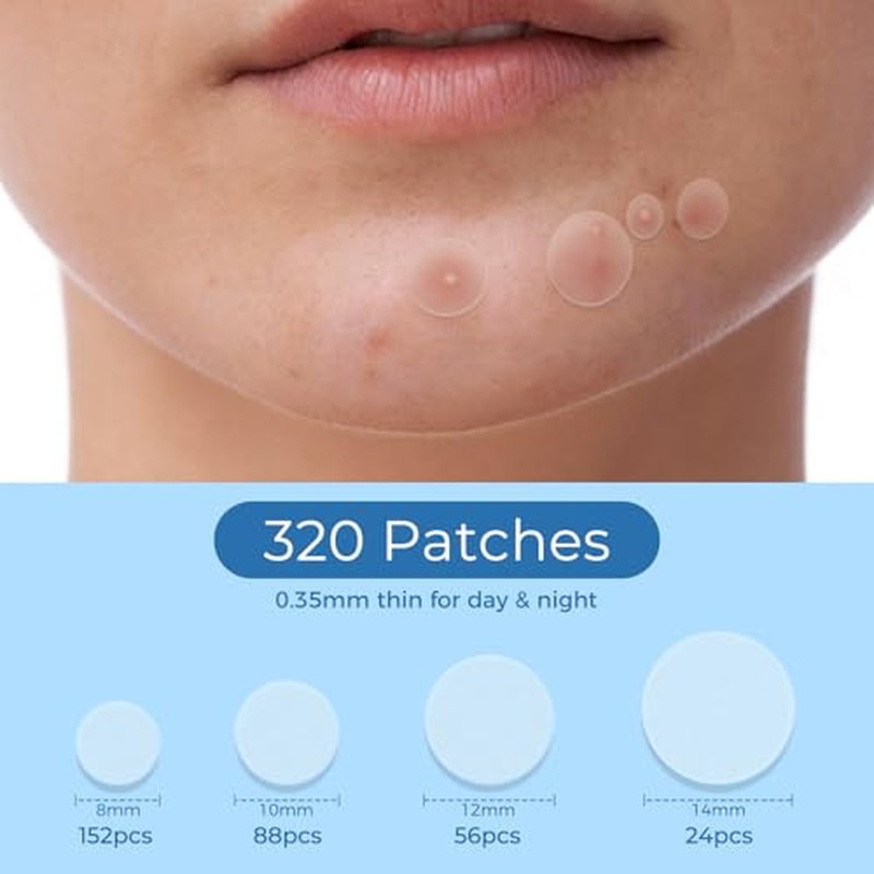 DATISEP Hydrocolloid Pimple Patches - 320 Count, 4 Sizes