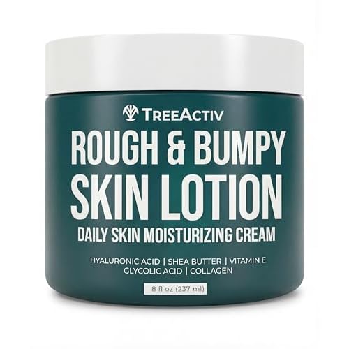 TreeActiv Rough and Bumpy Skin Lotion, 8 fl oz, With Hyaluronic Acid, Shea Butter and Vitamin E, Nourishing Lotion for Rough and Bumpy Skin, Moisturizing Strawberry Legs, For All Skin Types