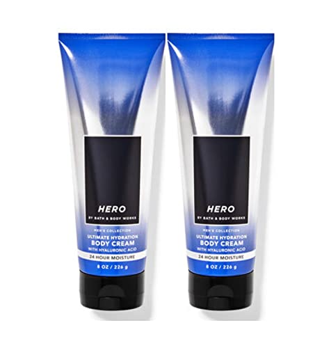 Bath and Body Works Hero Men's Collection Ultimate Hydration Ultra Shea Body Cream 8 Oz 2 Pack (Hero)