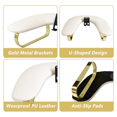 NAXYOO White Rotating Phone Holder Nail Arm Rest for Manicure & Nail Techs
