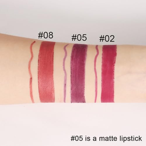 2-in-1 Plum Purple Lip Liner & Lipstick Set - Matte, Waterproof