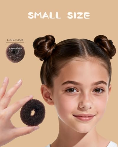 Hair Bun Maker Kit - 4 Donut Sock Buns, Elastic Bands & Pins