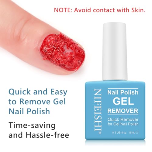 NIFEISHI Gel Nail Polish Remover - Quick 3-5 Min Bursting Remover (2 Pack, 15ml)