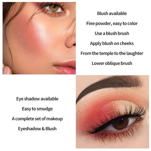 Joyeee 4-in-1 Makeup Palette with Eyeshadow, Blush & Brush