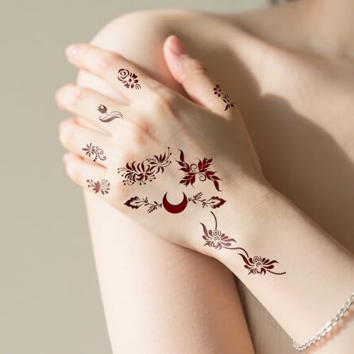 Large Hand Tattoo Stickers – Waterproof Henna-Style Temporary Tattoos
