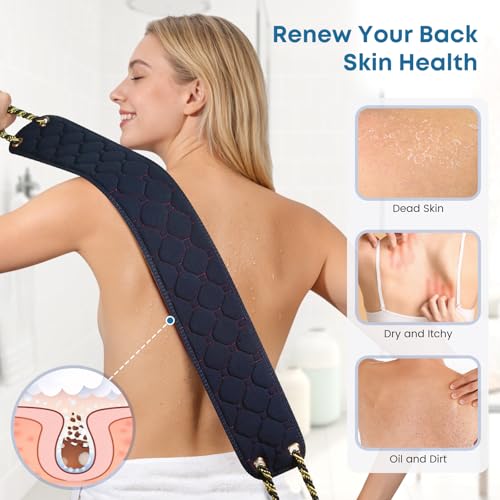 Eaxun 38.5" Exfoliating Back Scrubber with Dual Handles
