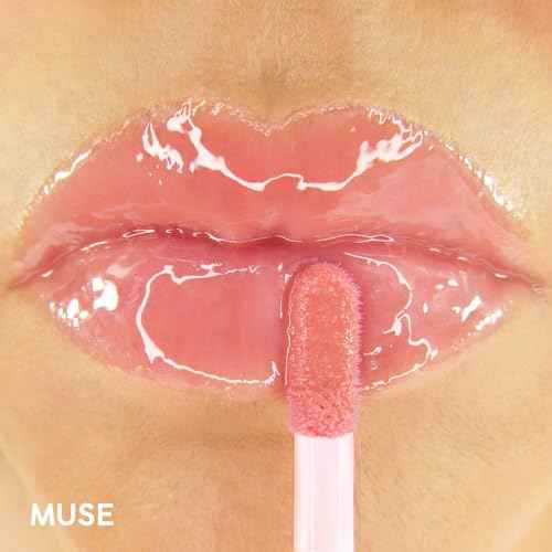 Winky Lux Muse Very There Lip Oil - Hydrating Nude Pink Tint with Jojoba Oil, Non-Sticky Glossy Lip Oil, Tinted Pink Gloss for Juicy Lips & Soft Vanilla Scent
