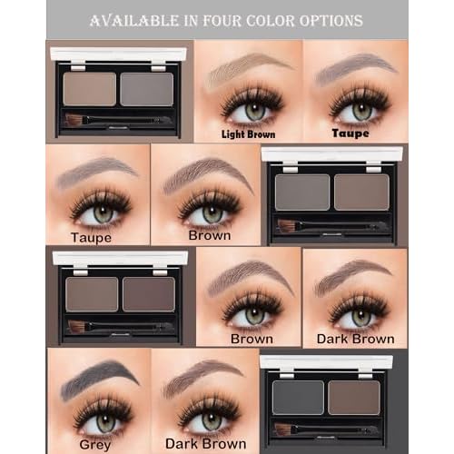 Eye Brow Powder Kit for Women,2 Colors Waterproof Eyebrow Powder Tinted Palette Brown Dark Brown Long-Lasting,Brow Fill&Sculpt Natural Eyebrow Contour Eyeshadow Mother¡¯s Gift with Brow Brush &Razor-03