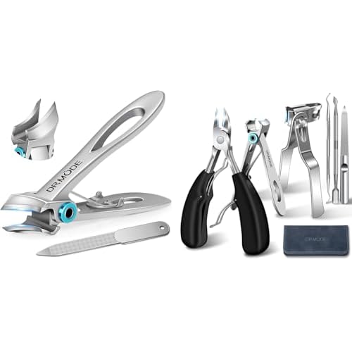 Toenail Clippers for Seniors Thick Toenails, Wide Jaw Opening Slanted Curved Toe Nail Clippers for Men Thick Ingrown Nails, Large 360 Degree Rotary Fingernail Clipper Nail Cutter