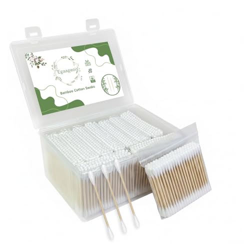 1000 Count Biodegradable Bamboo Cotton Swabs - Organic Cotton Buds
