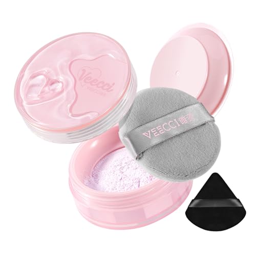 Light Purple Matte Finish Loose Setting Powder Talc-free Tone-up Face Makeup Translucent Dry Oily Skin Controls Shine Lightweight