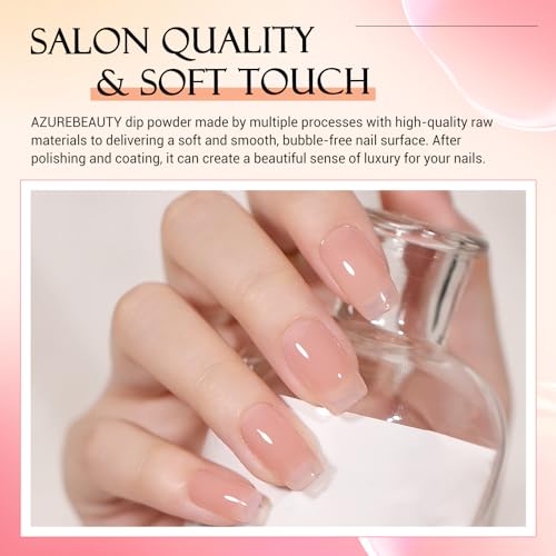 AzureBeauty Dip Powder Set 6 Pcs Nude Pink & Translucent Sheer Colors Jelly Pink Variation