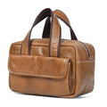 De Lira Extra Large Full-grain Leather Toiletry Bag, Shaving Kit & Cosmetics Case, 10x6x5.5 in, Travel Organizer for Men & Women, Light Brown
